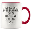 Funny Brother Gifts: Personalized Best Brother Ever! Mug | Gift Ideas for Brother $19.99 | Red Drinkware