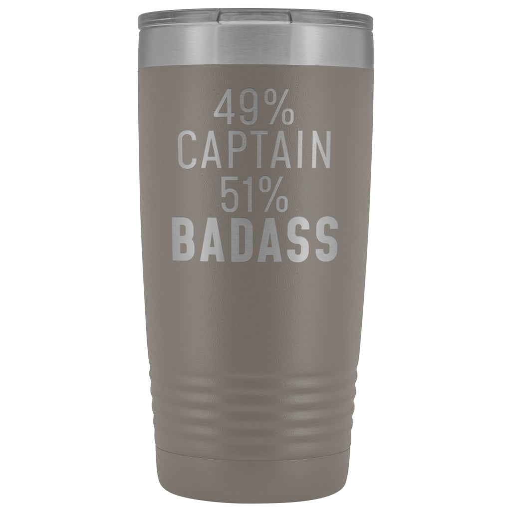 Funny Captain Gift: 49% Captain 51% Badass Insulated Tumbler 20oz $29.99 | Pewter Tumblers