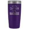 Funny Captain Gift: 49% Captain 51% Badass Insulated Tumbler 20oz $29.99 | Purple Tumblers