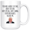 Funny Cat Dad Gifts Donald Trump Gag Gift Cat Gift Men Coffee Mug 15oz White $21.99 | 15oz Drinkware