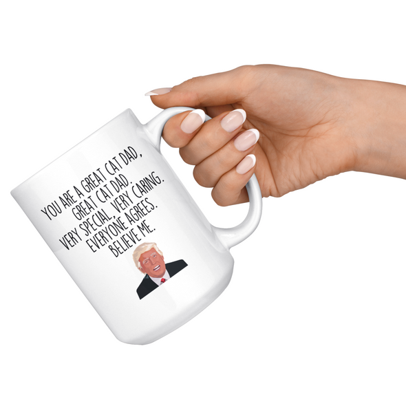 Funny Cat Dad Gifts Donald Trump Gag Gift Cat Gift Men Coffee Mug 15oz White $21.99 | Drinkware