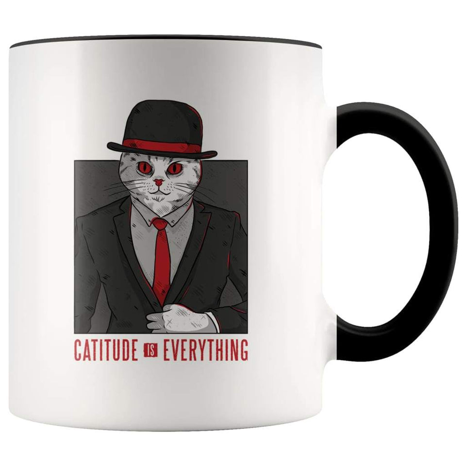 Funny Cat Lover Gifts - Catitude Is Eveything Coffee Mug