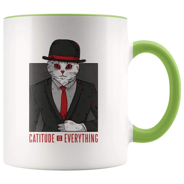 Funny Cat Lover Gifts - Catitude Is Eveything Coffee Mug - BackyardPeaks