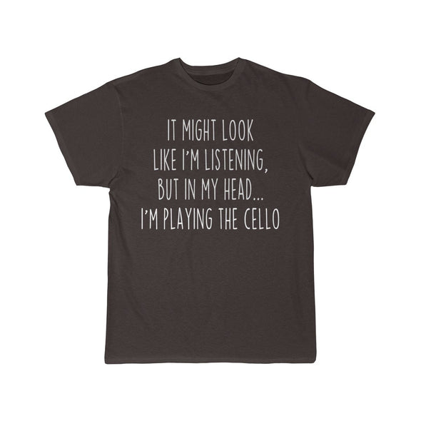 Funny Cello Player Shirt Best Cello T Shirt Gift Idea for Cello Player Musician Unisex Fit T-Shirt $19.99 | Dark Chocoloate / S T-Shirt