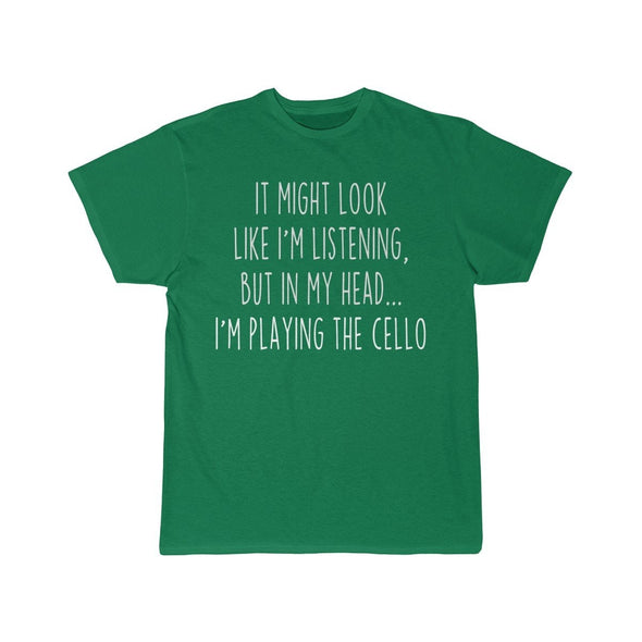 Funny Cello Player Shirt Best Cello T Shirt Gift Idea for Cello Player Musician Unisex Fit T-Shirt $19.99 | Kelly / S T-Shirt