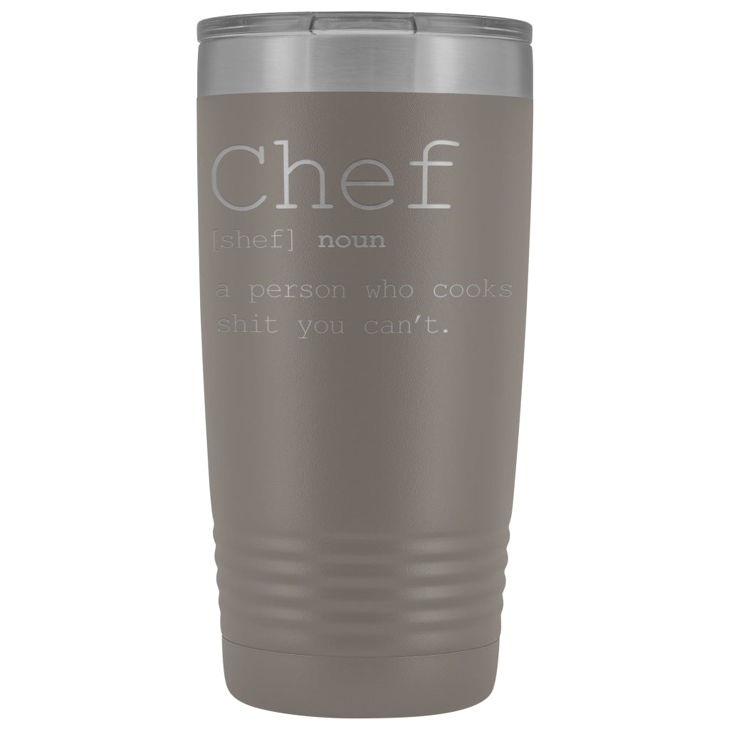 Funny Chef Gift: Chef Definition Insulated Tumbler 20oz | Unique Gift for Chef $33.95 | Pewter Tumblers