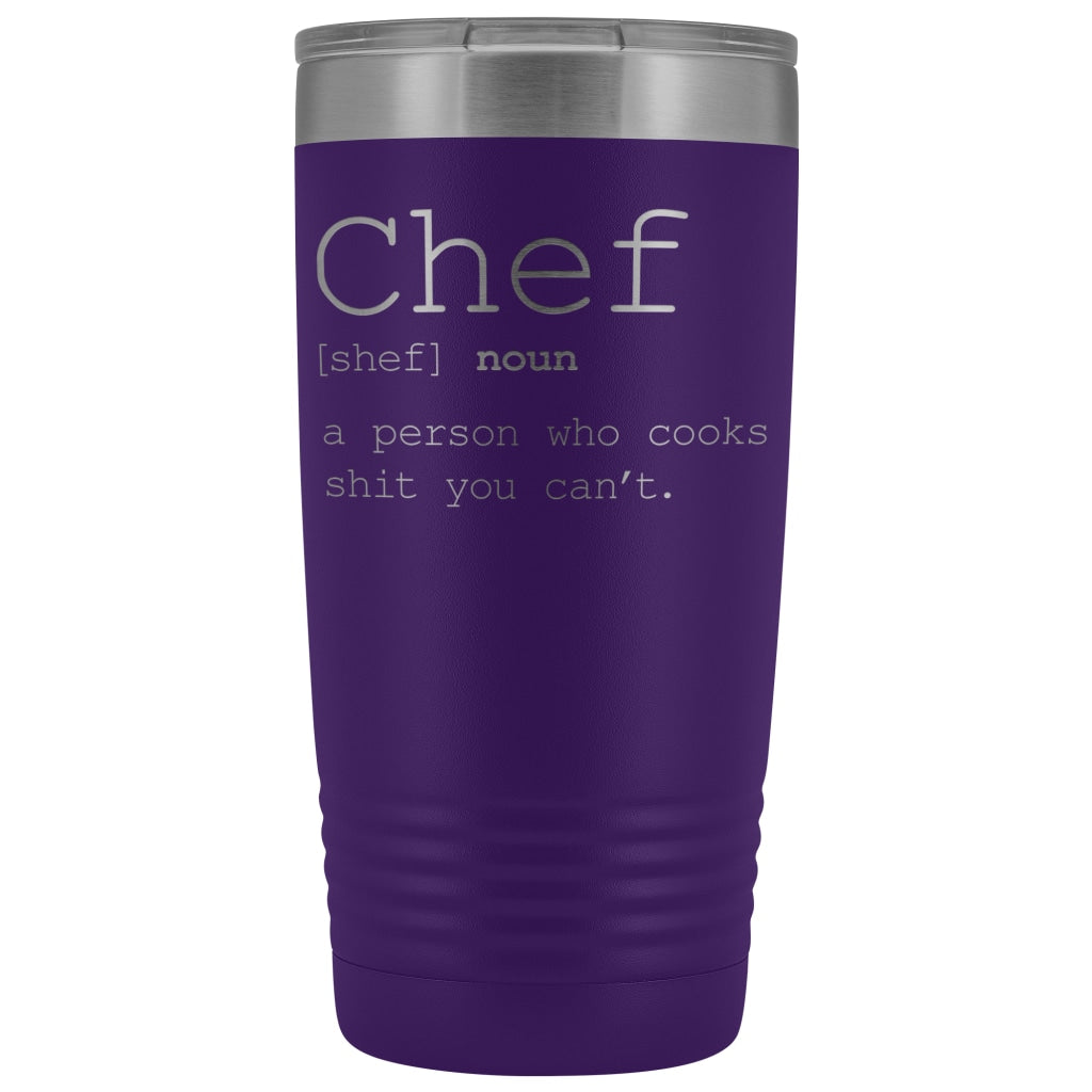 Funny Chef Gift: Chef Definition Insulated Tumbler 20oz | Unique Gift for Chef $33.95 | Purple Tumblers