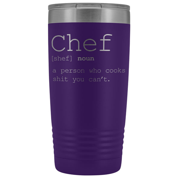 Funny Chef Gift: Chef Definition Insulated Tumbler 20oz | Unique Gift for Chef $33.95 | Purple Tumblers