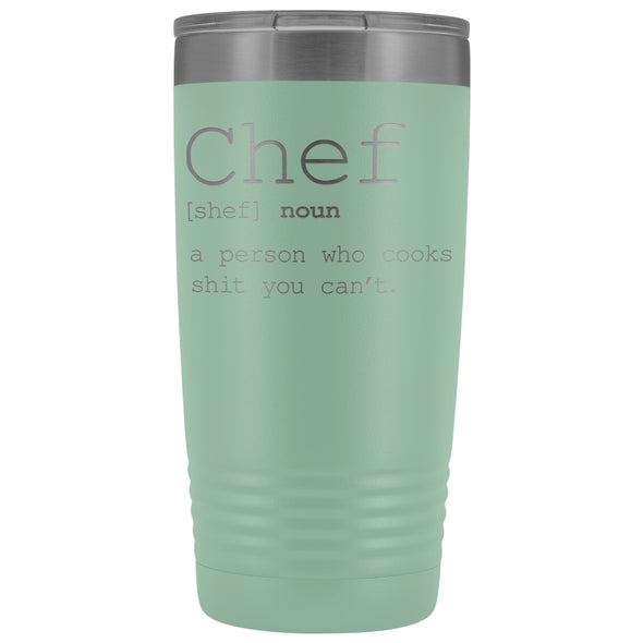 Funny Chef Gift: Chef Definition Insulated Tumbler 20oz | Unique Gift for Chef $33.95 | Teal Tumblers