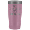 Funny Counselor Gift: 49% Counselor 51% Badass Insulated Tumbler 20oz $29.99 | Light Purple Tumblers