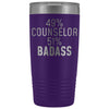 Funny Counselor Gift: 49% Counselor 51% Badass Insulated Tumbler 20oz $29.99 | Purple Tumblers