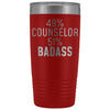 Funny Counselor Gift: 49% Counselor 51% Badass Insulated Tumbler 20oz $29.99 | Red Tumblers