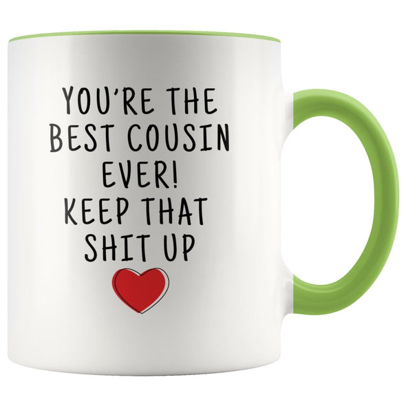Funny Cousin Gifts: Best Cousin Ever! Mug | Personalized Gifts for Cousin $19.99 | Green Drinkware