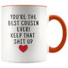 Funny Cousin Gifts: Best Cousin Ever! Mug | Personalized Gifts for Cousin $19.99 | Orange Drinkware