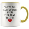 Funny Cousin Gifts: Best Cousin Ever! Mug | Personalized Gifts for Cousin $19.99 | Yellow Drinkware