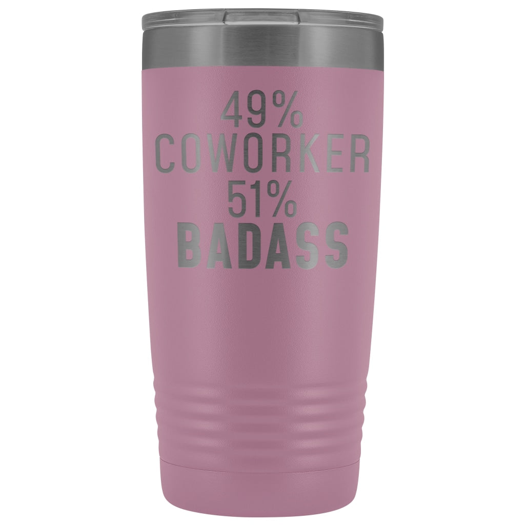 Funny Coworker Gift: 49% Coworker 51% Badass Insulated Tumbler 20oz $29.99 | Light Purple Tumblers
