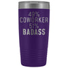Funny Coworker Gift: 49% Coworker 51% Badass Insulated Tumbler 20oz $29.99 | Purple Tumblers