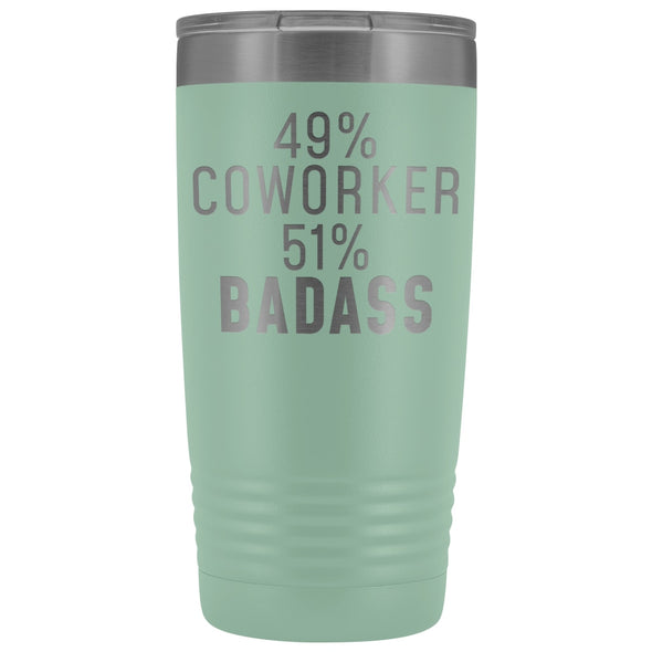 Funny Coworker Gift: 49% Coworker 51% Badass Insulated Tumbler 20oz $29.99 | Teal Tumblers