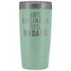 Funny Engineer Gift: 49% Engineer 51% Badass Insulated Tumbler 20oz $29.99 | Teal Tumblers