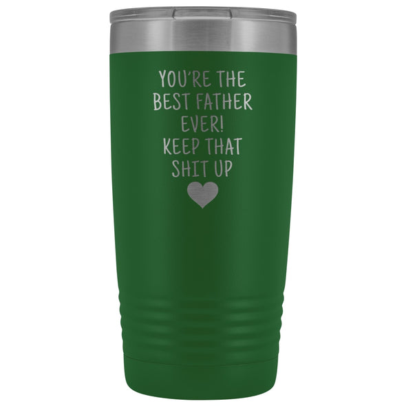 Funny Father Gifts: Best Father Ever! Insulated Tumbler | Dad Travel Mug $29.99 | Green Tumblers