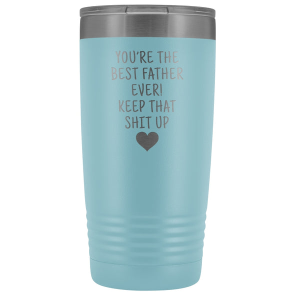 Funny Father Gifts: Best Father Ever! Insulated Tumbler | Dad Travel Mug $29.99 | Light Blue Tumblers