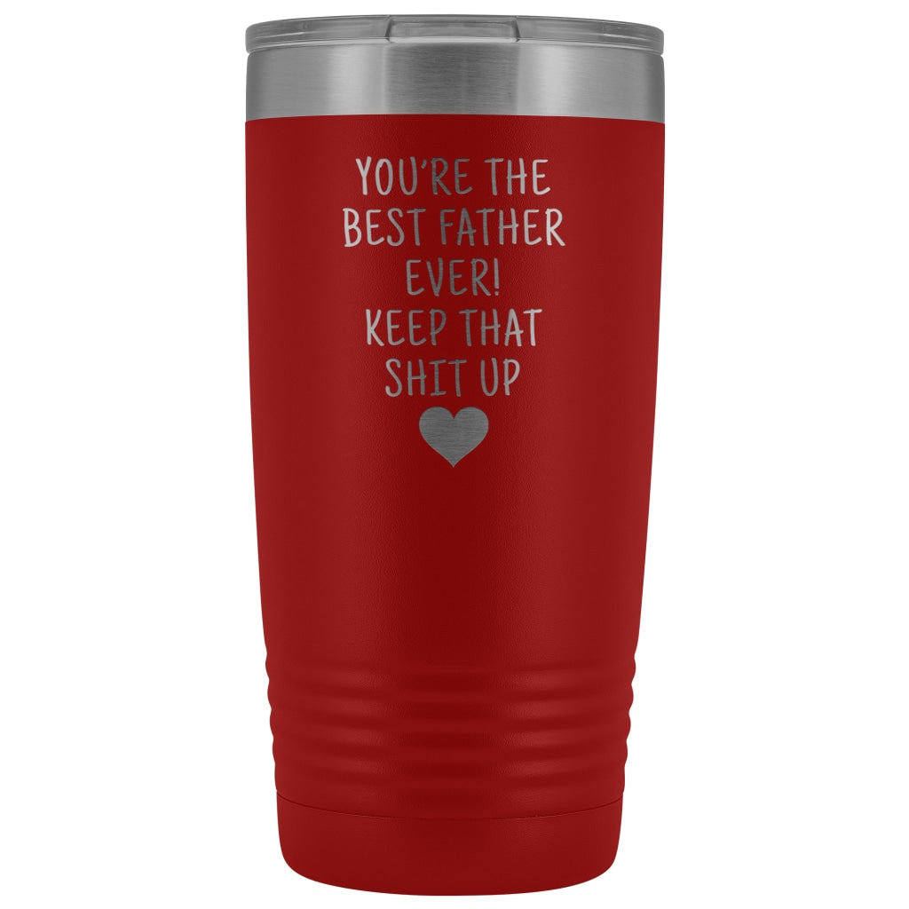 Funny Father Gifts: Best Father Ever! Insulated Tumbler | Dad Travel Mug $29.99 | Red Tumblers