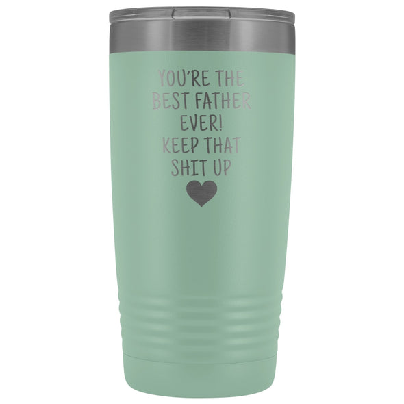 Funny Father Gifts: Best Father Ever! Insulated Tumbler | Dad Travel Mug $29.99 | Teal Tumblers