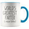 Funny Fathers Day Mug World’s Greatest Farter I Mean Father Gift Coffee Mug Tea Cup 11oz $14.99 | Blue Drinkware