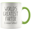 Funny Fathers Day Mug World’s Greatest Farter I Mean Father Gift Coffee Mug Tea Cup 11oz $14.99 | Green Drinkware