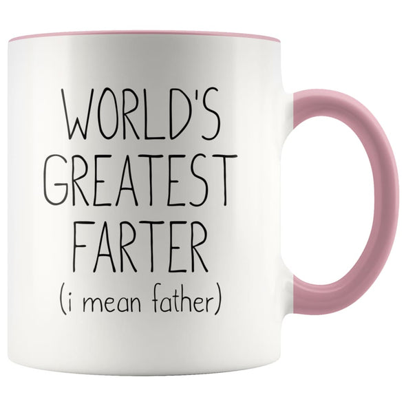 Funny Fathers Day Mug World’s Greatest Farter I Mean Father Gift Coffee Mug Tea Cup 11oz $14.99 | Pink Drinkware
