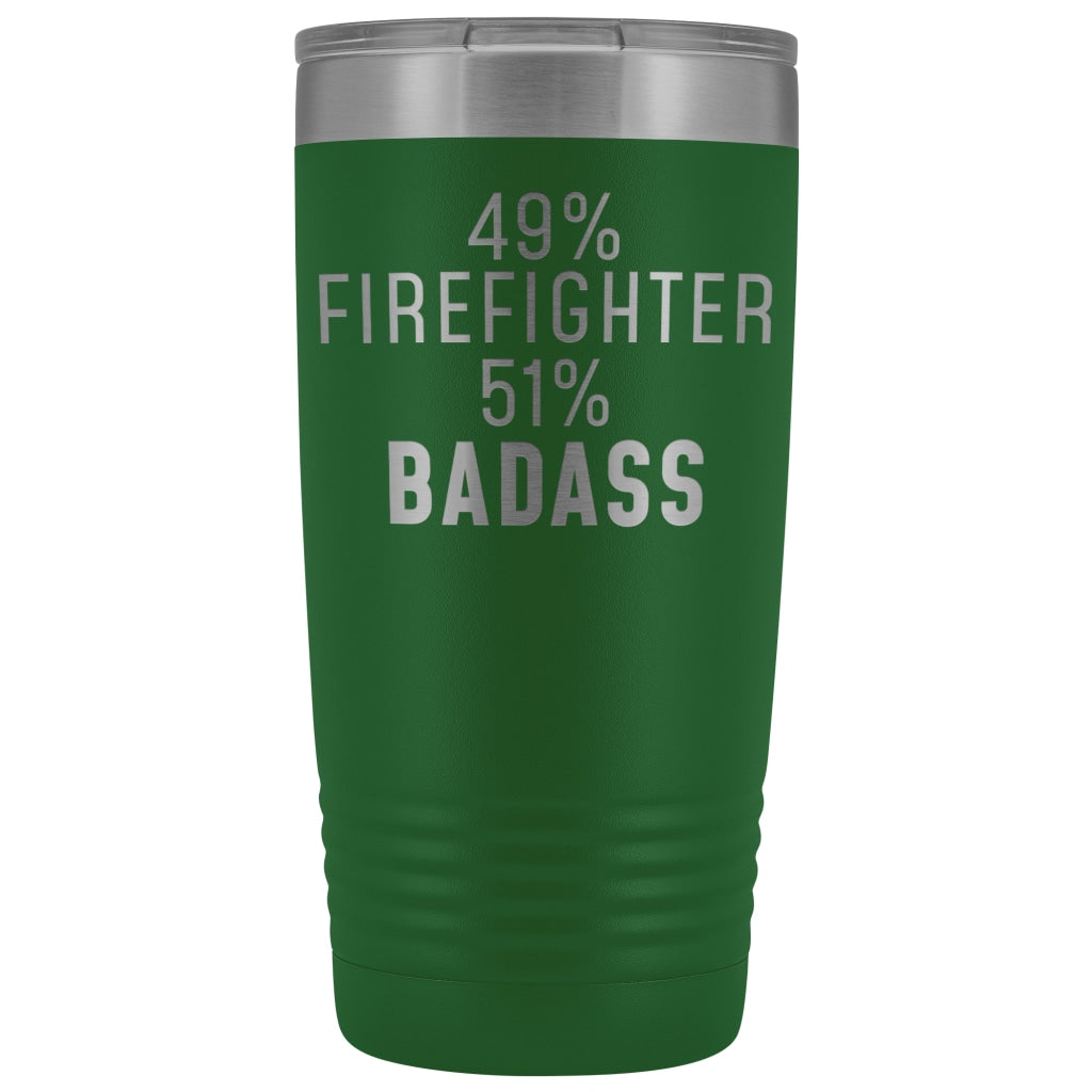 Funny Firefighter Gift: 49% Firefighter 51% Badass Insulated Tumbler 20oz — photo 3