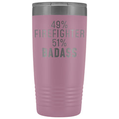 Load image into Gallery viewer, Funny Firefighter Gift: 49% Firefighter 51% Badass Insulated Tumbler 20oz