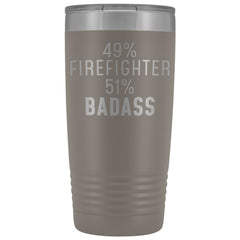 Load image into Gallery viewer, Funny Firefighter Gift: 49% Firefighter 51% Badass Insulated Tumbler 20oz