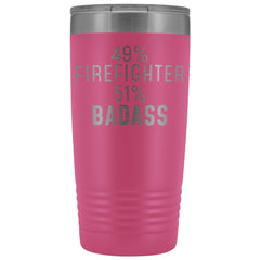 Load image into Gallery viewer, Funny Firefighter Gift: 49% Firefighter 51% Badass Insulated Tumbler 20oz