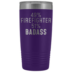 Load image into Gallery viewer, Funny Firefighter Gift: 49% Firefighter 51% Badass Insulated Tumbler 20oz