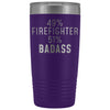 Funny Firefighter Gift: 49% Firefighter 51% Badass Insulated Tumbler 20oz $29.99 | Purple Tumblers