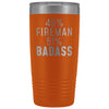 Funny Firefighter Gift: 49% Fireman 51% Badass Insulated Tumbler 20oz $29.99 | Orange Tumblers