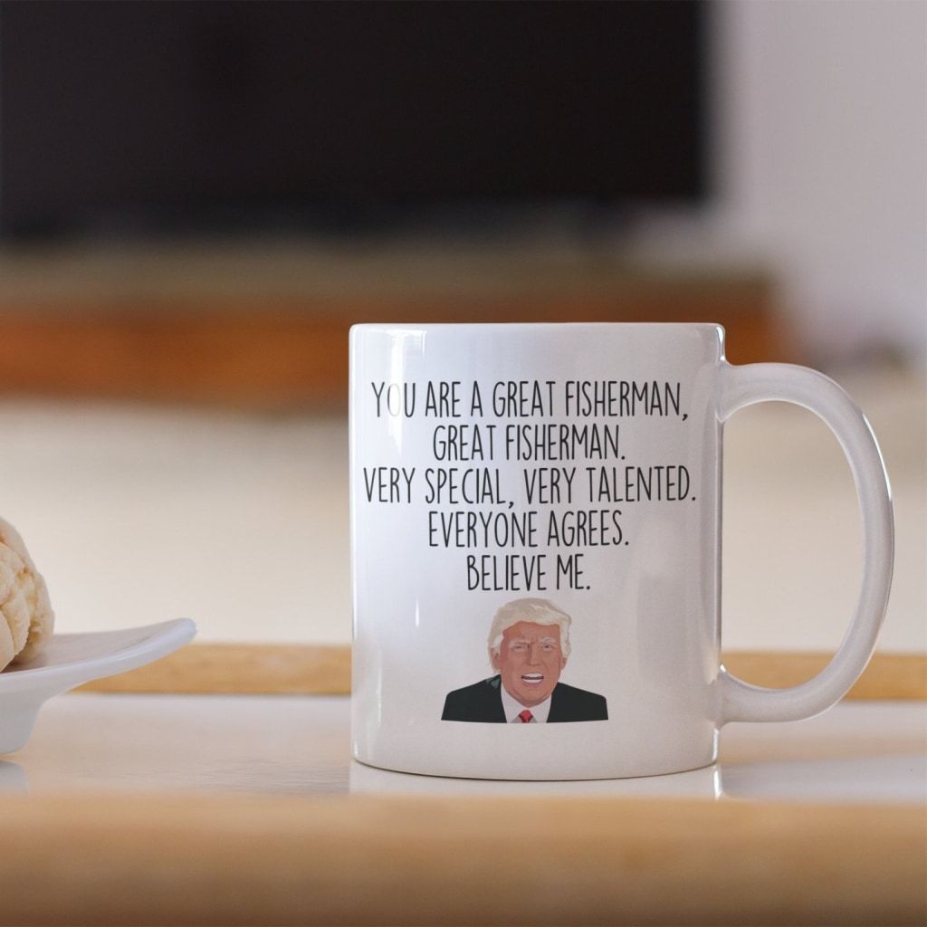 Funny Fisherman Gift: Donald Trump Fisherman Mug