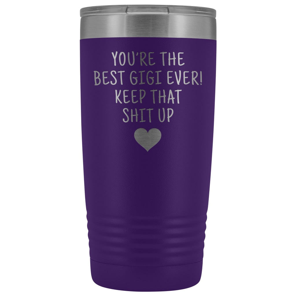 Funny Gigi Gifts: Best Gigi Ever! Insulated Tumbler | Gigi Travel Mug $29.99 | Purple Tumblers