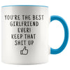 Funny Girlfriend Gifts: Best Girlfriend Ever! Mug | Personalized Gifts for Girlfriend $19.99 | Blue Drinkware