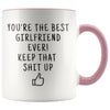 Funny Girlfriend Gifts: Best Girlfriend Ever! Mug | Personalized Gifts for Girlfriend $19.99 | Pink Drinkware