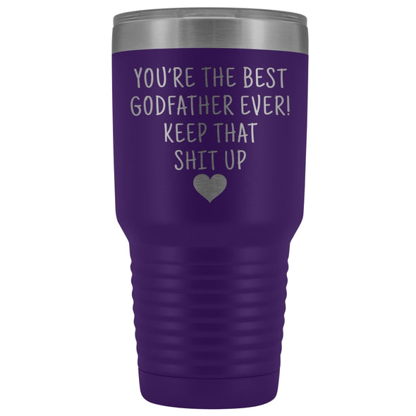 Funny Godfather Gift: Best Godfather Ever! Large Insulated Tumbler 30oz $38.95 | Purple Tumblers