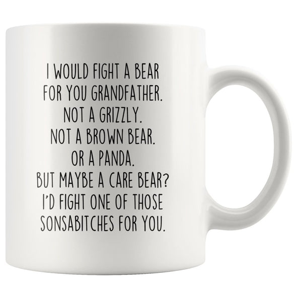 Funny Grandfather Gifts: I Would Fight A Bear For You Mug | Gifts for Grandfather $19.99 | 11 oz Drinkware