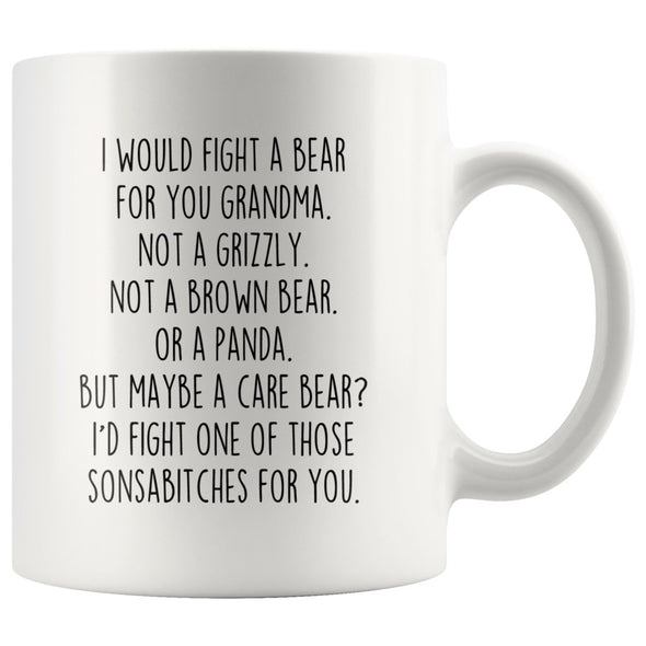 Funny Grandma Gifts: I Would Fight A Bear For You Mug | Gifts for Grandma $19.99 | 11 oz Drinkware