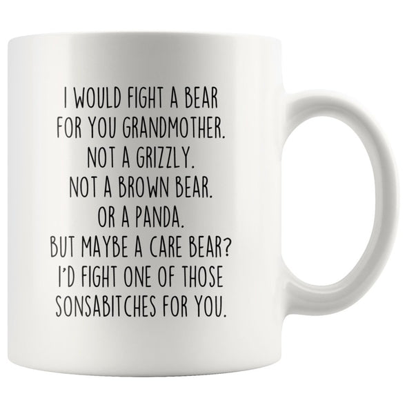 Funny Grandmother Gifts: I Would Fight A Bear For You Mug | Gifts for Grandmother $19.99 | 11 oz Drinkware