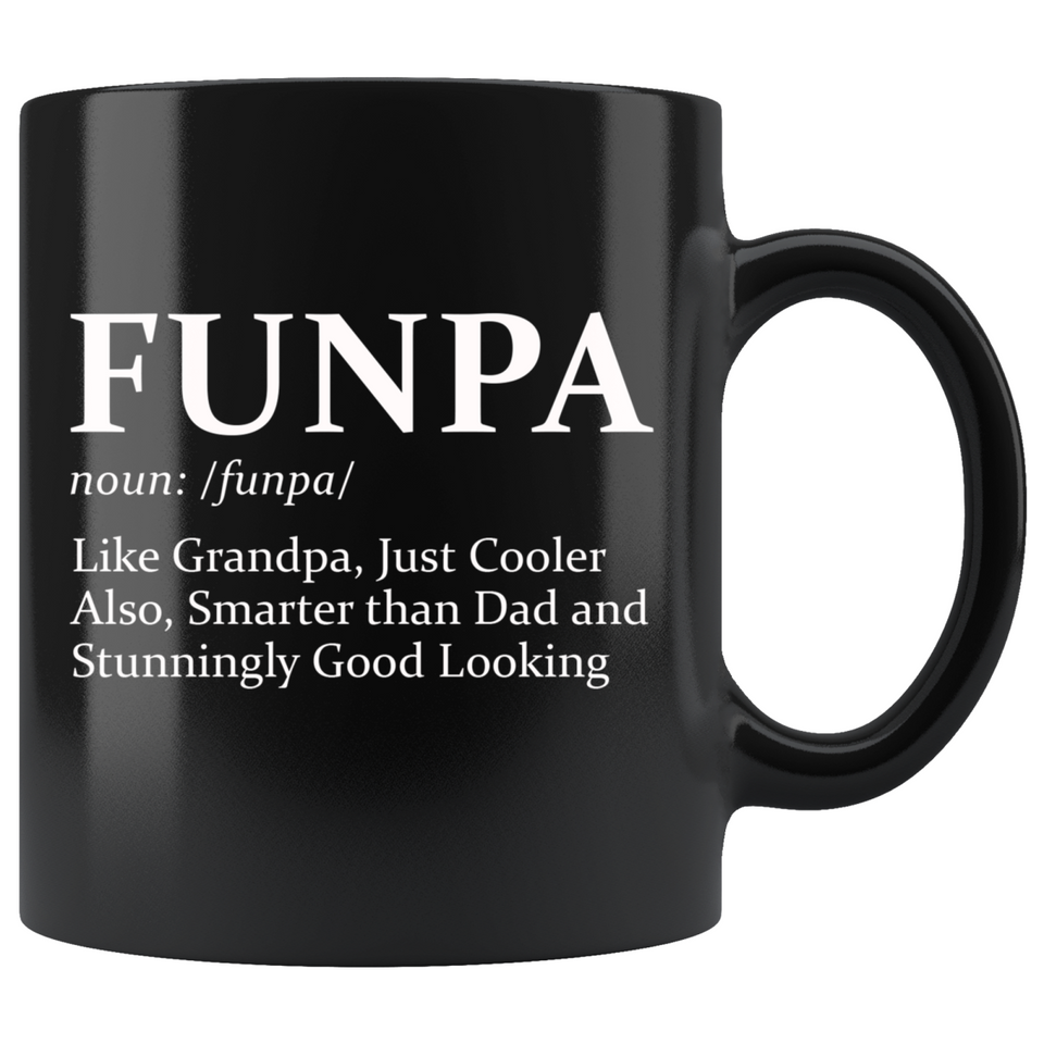 Funny Grandpa Gift Funpa Father's Day Birthday Christmas Gift for Grandpa Coffee Mug Black