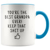 Funny Grandpa Gifts: Best Grandpa Ever! Mug | Personalized Gifts for Grandpa $19.99 | Blue Drinkware