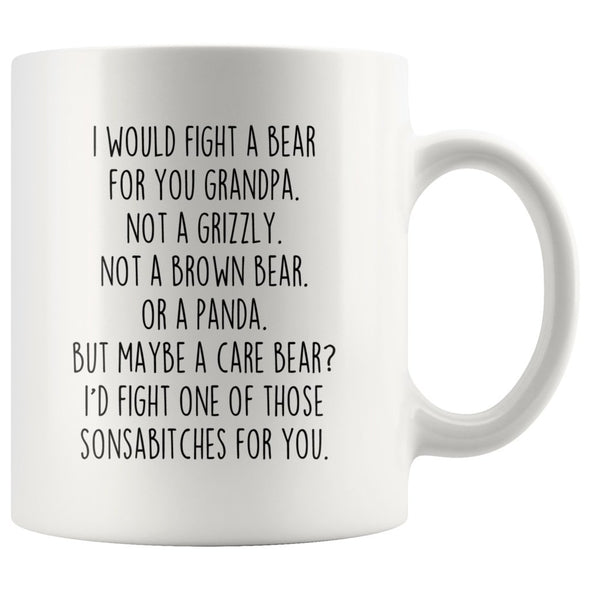 Funny Grandpa Gifts: I Would Fight A Bear For You Mug | Gifts for Grandpa $19.99 | 11 oz Drinkware