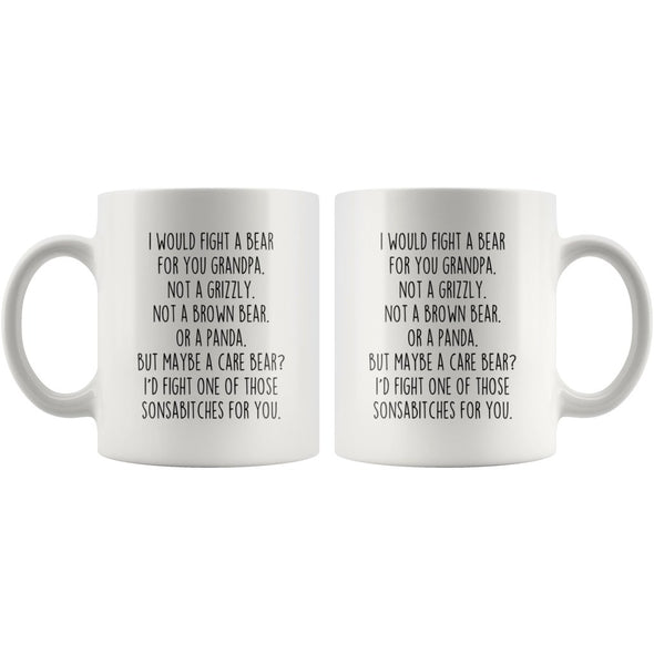Funny Grandpa Gifts: I Would Fight A Bear For You Mug | Gifts for Grandpa $19.99 | Drinkware