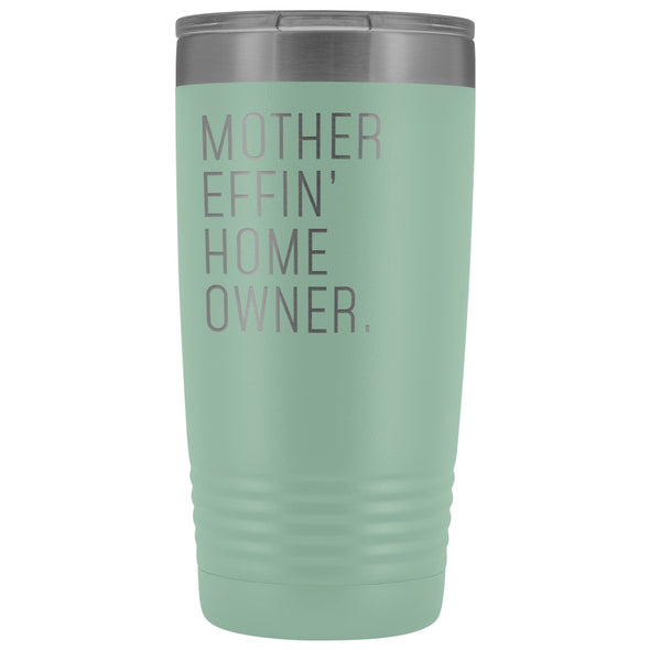 Funny Housewarming Gift: Mother Effin Homeowner Insulated Tumbler 20z $29.99 | Teal Tumblers